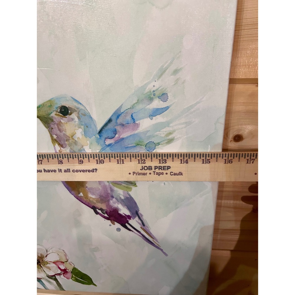 Carol Robinson Hummingbird Floral Watercolor Canvas Wall Art Set of 2 16x20 - Picture 8 of 10